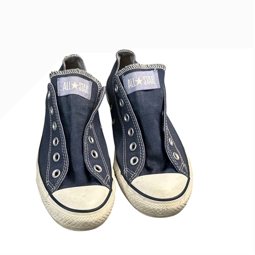 Converse Chuck Taylor All Star Slip On Navy Blue Canvas Sneakers Womens 9